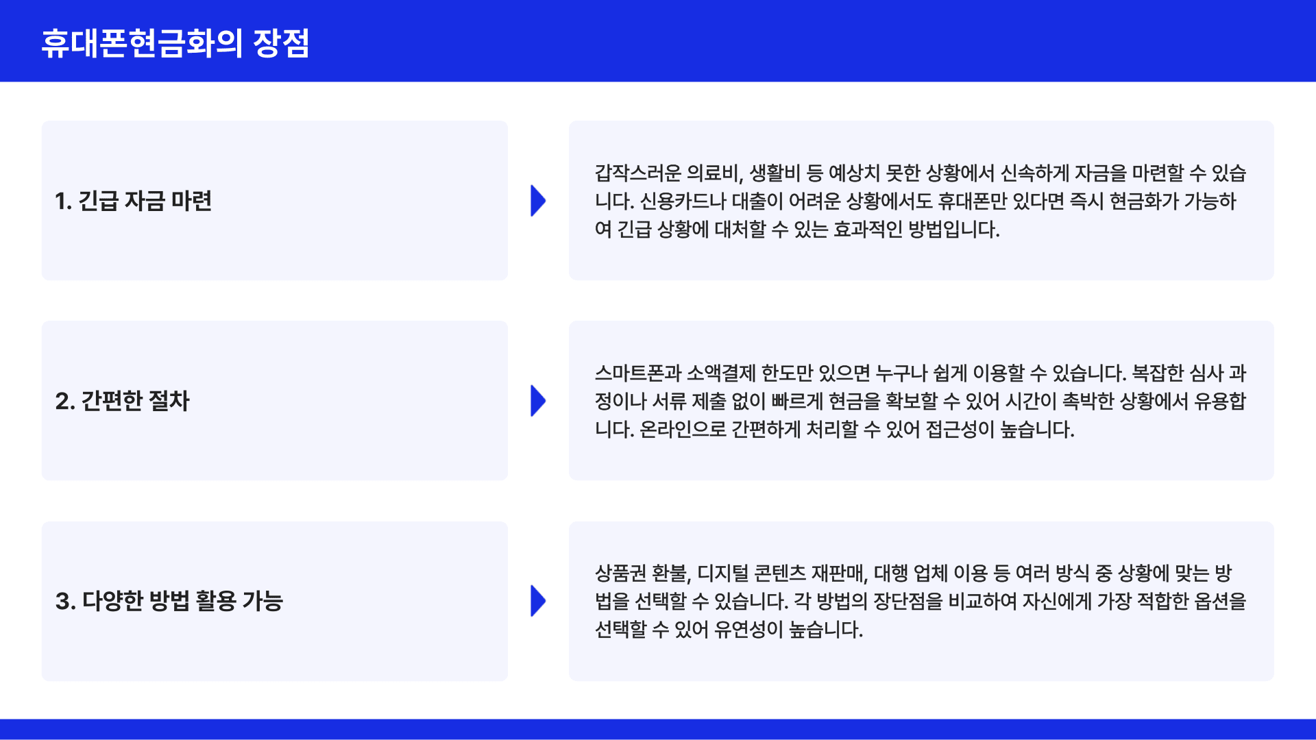 휴대폰현금화의 장점