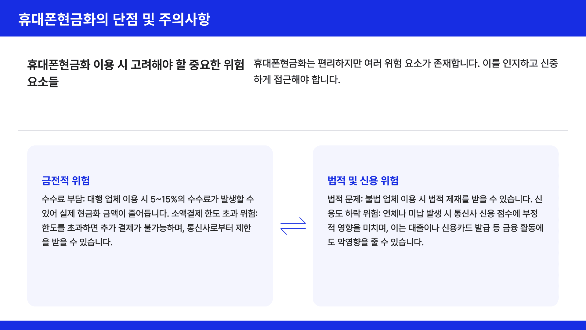 휴대폰현금화의 단점 및 주의사항